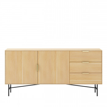 Sveg - Buffet 2 portes 3 tiroirs en bois L160cm