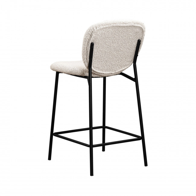 Dalby - Lot de 2 tabourets de bar en tissu bouclette et métal 65cm