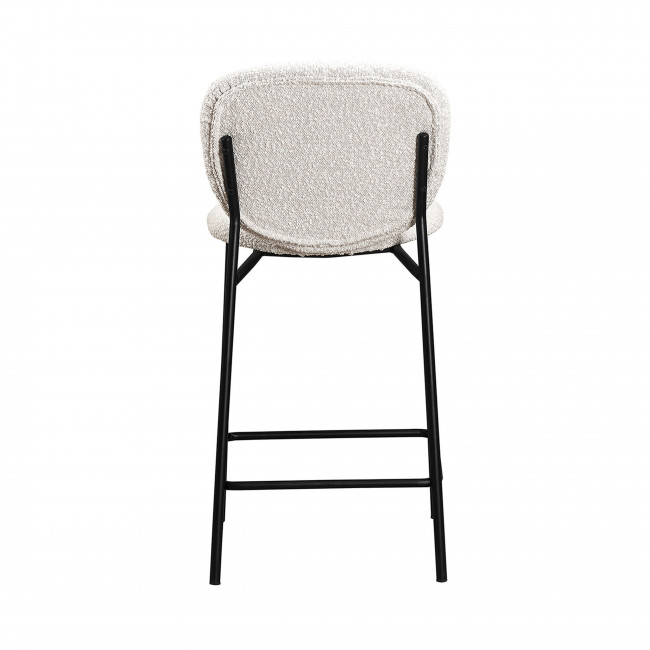 Dalby - Lot de 2 tabourets de bar en tissu bouclette et métal 65cm