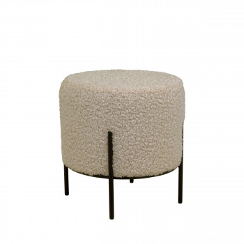 Alford - Pouf rond en tissu bouclette et métal ø35,5cm