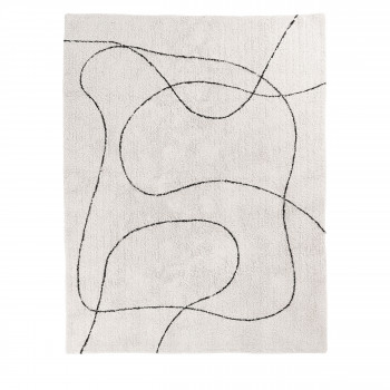 Tampa - Tapis avec formes organiques blanc et noir