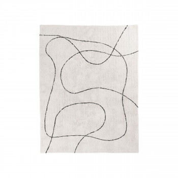 Tampa - Tapis avec formes organiques blanc et noir