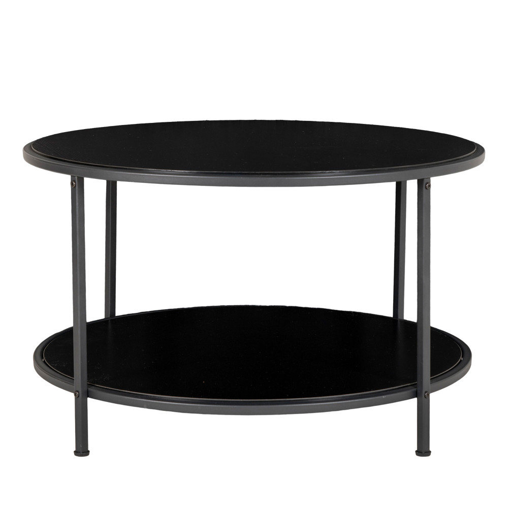 vita - table basse ronde en bois et métal ø80cm - couleur - noir