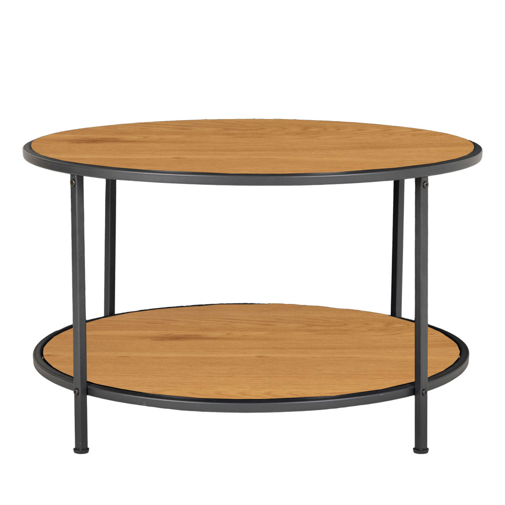 vita - table basse ronde en bois et métal ø80cm - couleur - bois clair