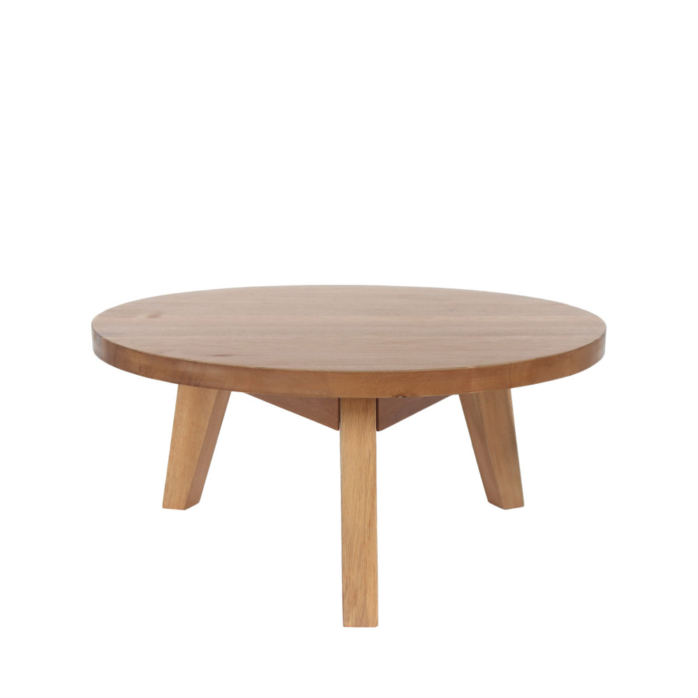 Léona - Table basse en bois d'acacia ø65cm - Couleur - Bois clair