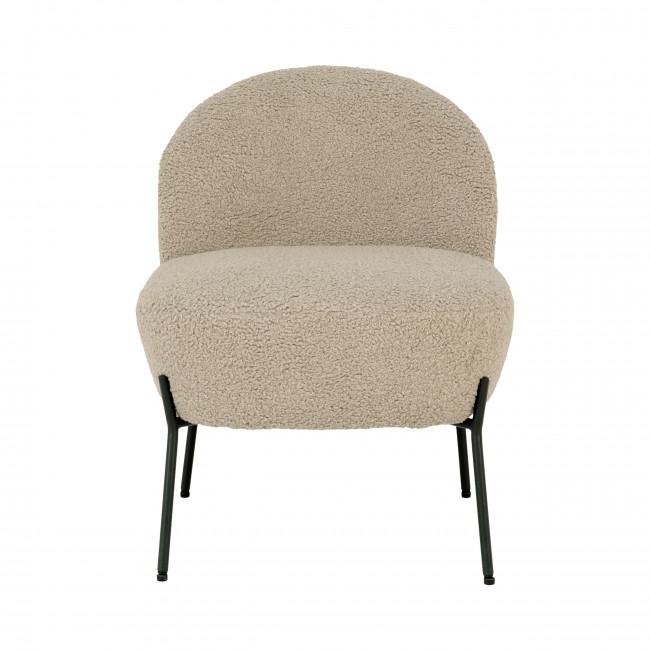 Merida - Fauteuil en tissu bouclette et métal