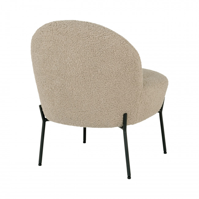 Merida - Fauteuil en tissu bouclette et métal