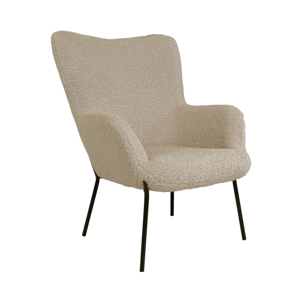 glasgow - fauteuil en tissu bouclette et métal - couleur - sable