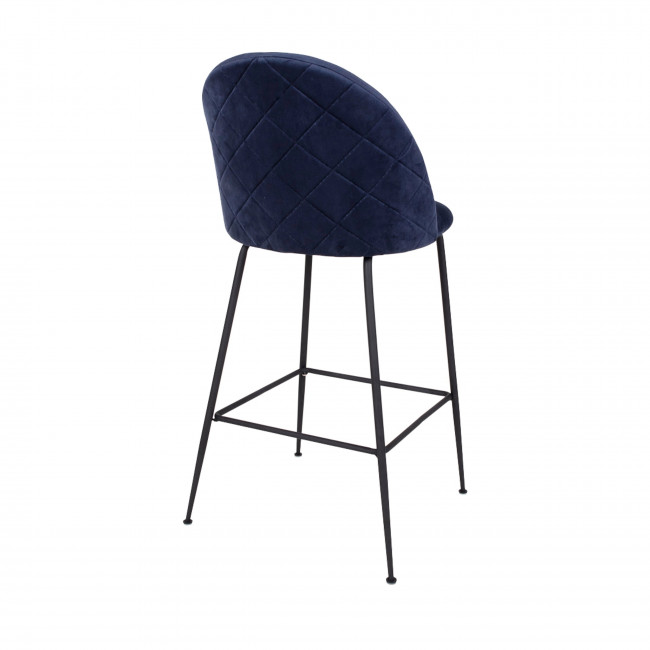 Lausanne - Lot de 2 chaises de bar en velours et métal