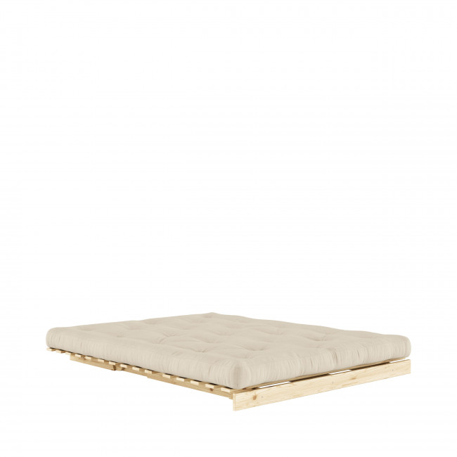 Roots - Canapé convertible 160x200cm en bois naturel et tissu 160x200cm