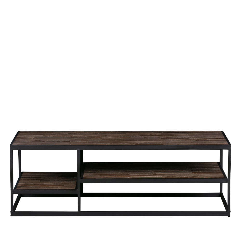 Vic - Table basse en bois et métal 120x60cm - Couleur - Bois foncé
