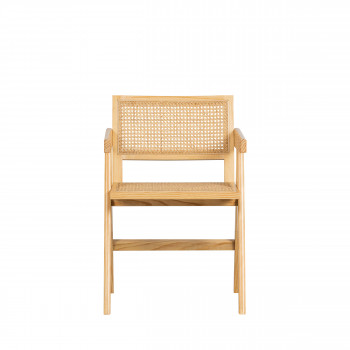 Gunn - Chaise en bois et rotin