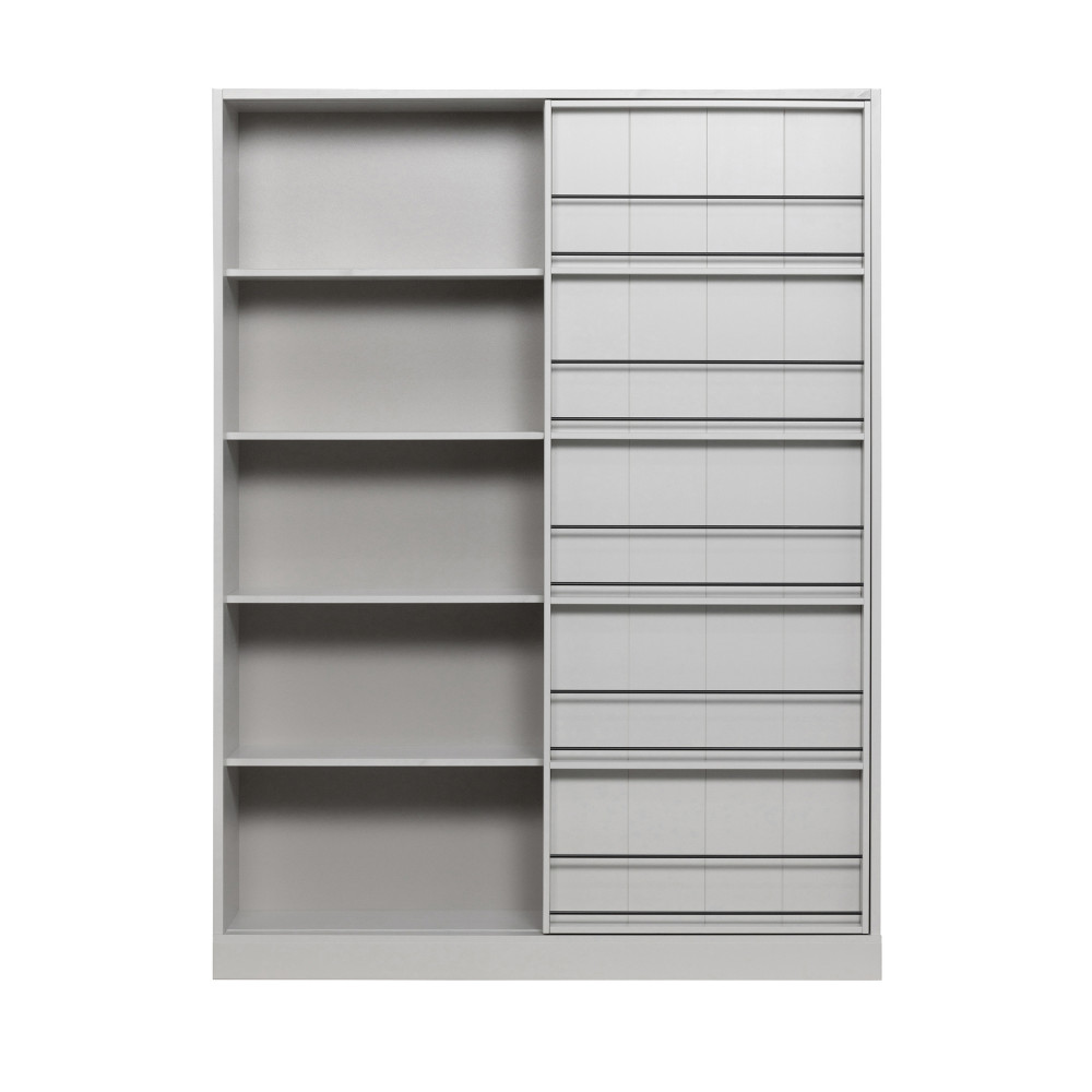 swing - armoire avec porte coulissante en bois - couleur - gris clair