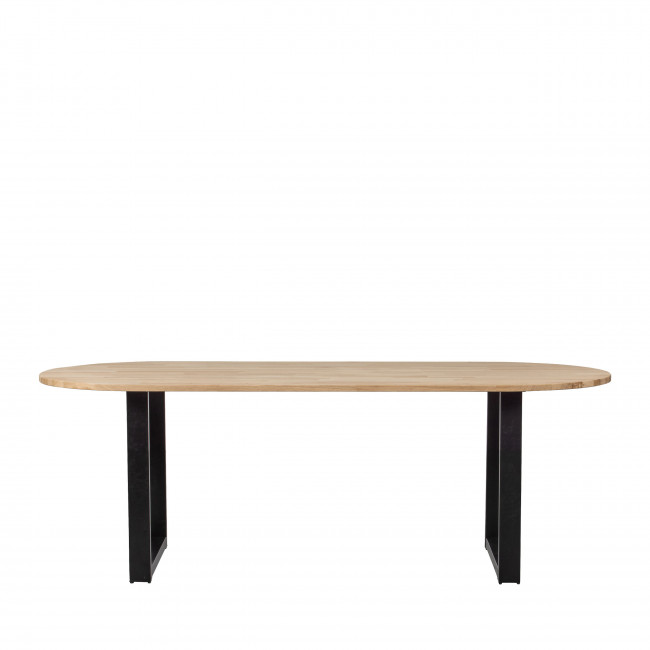 Tablo - Table à manger ovale en bois piétement en U 220x90cm