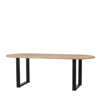 Table à manger ovale en bois piétement en U 220x90cm Woood
