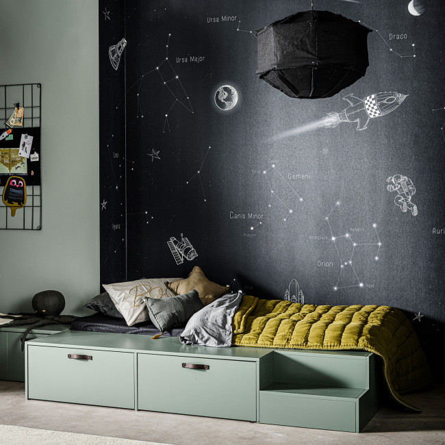 Stage - Lit avec multiples rangements en bois