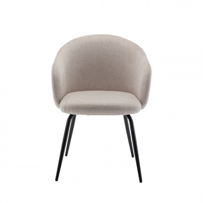 Calabra - Lot de 2 fauteuils de table en tissu et métal