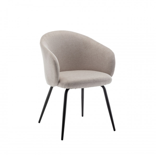 Calabra - Lot de 2 fauteuils de table en tissu et métal