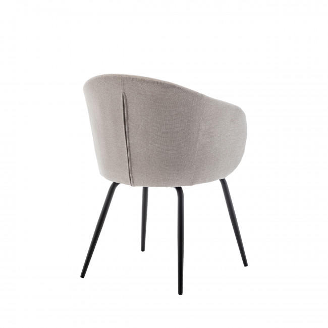 Calabra - Lot de 2 fauteuils de table en tissu et métal