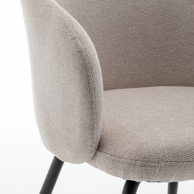 Calabra - Lot de 2 fauteuils de table en tissu et métal