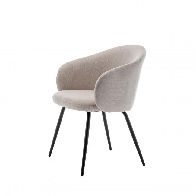 Calabra - Lot de 2 fauteuils de table en tissu et métal