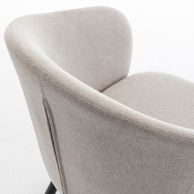 Calabra - Lot de 2 fauteuils de table en tissu et métal