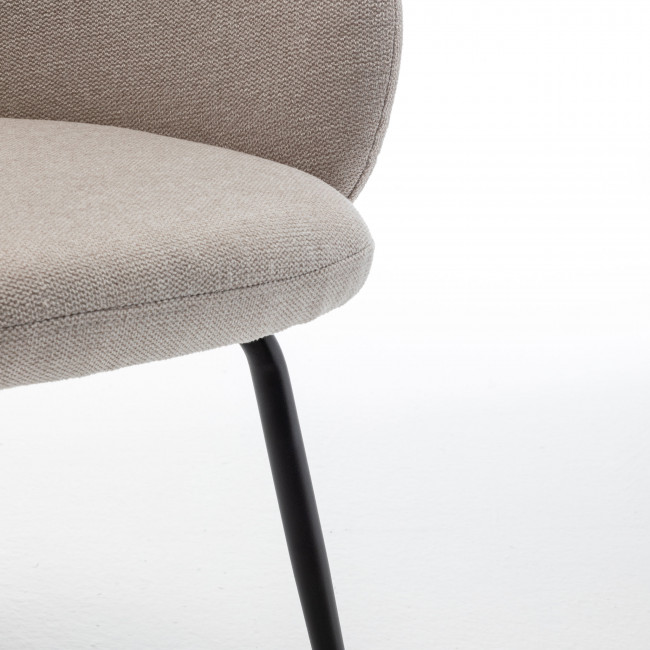 Calabra - Lot de 2 fauteuils de table en tissu et métal