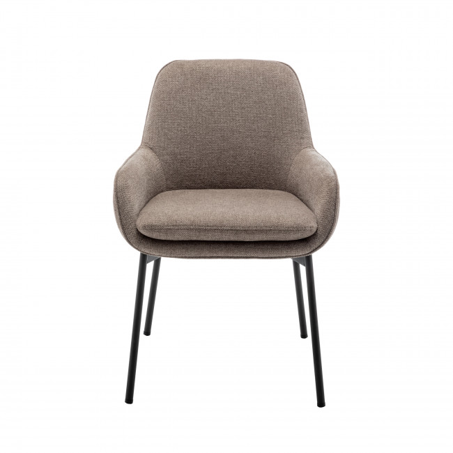 Haas - Lot de 2 fauteuils de table en tissu et métal