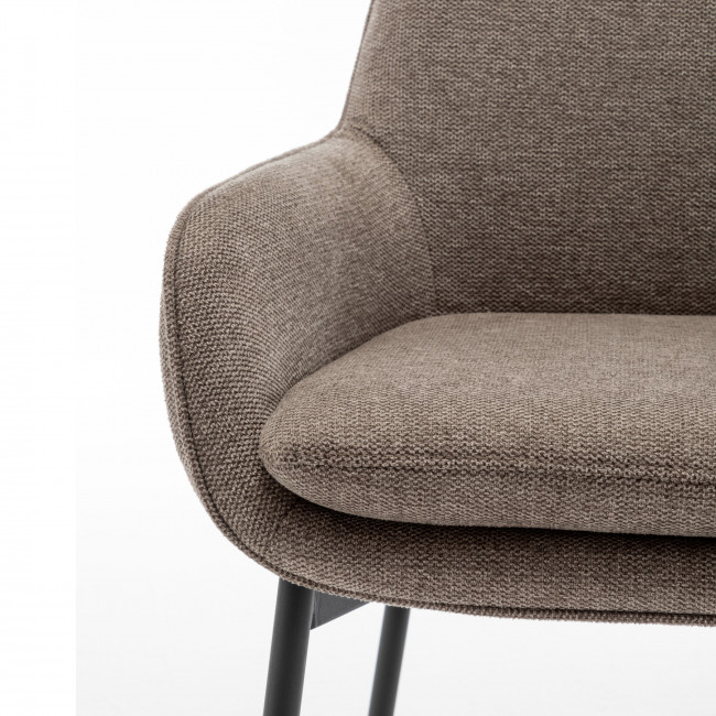 Haas - Lot de 2 fauteuils de table en tissu et métal