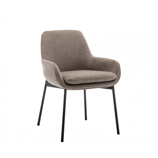 Haas - Lot de 2 fauteuils de table en tissu et métal