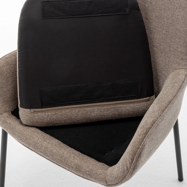 Haas - Lot de 2 fauteuils de table en tissu et métal