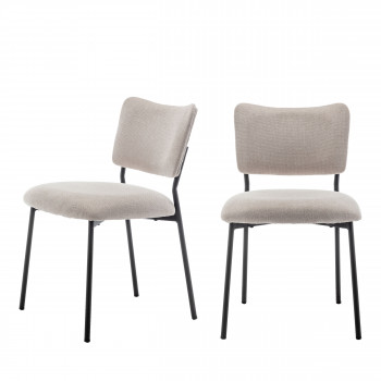 Vander - Lot de 2 chaises en tissu et métal