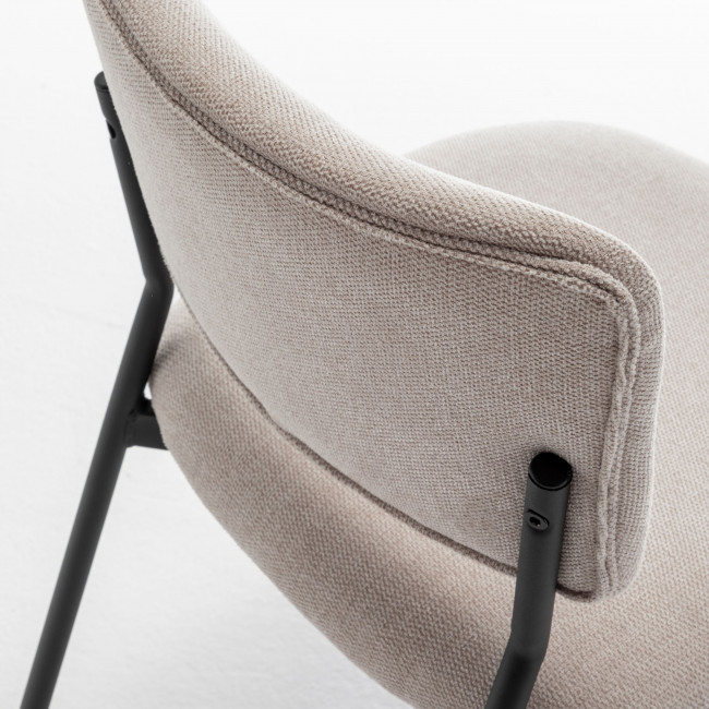 Vander - Lot de 2 chaises en tissu et métal