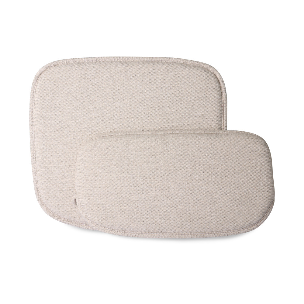 Aslaug - Kit confort en tissu pour chaises en métal quadrillé - Couleur - Sable