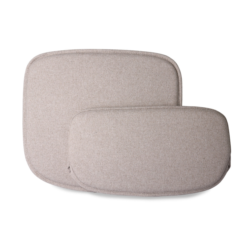Aslaug - Kit confort en tissu pour chaises en métal quadrillé - Couleur - Gris clair
