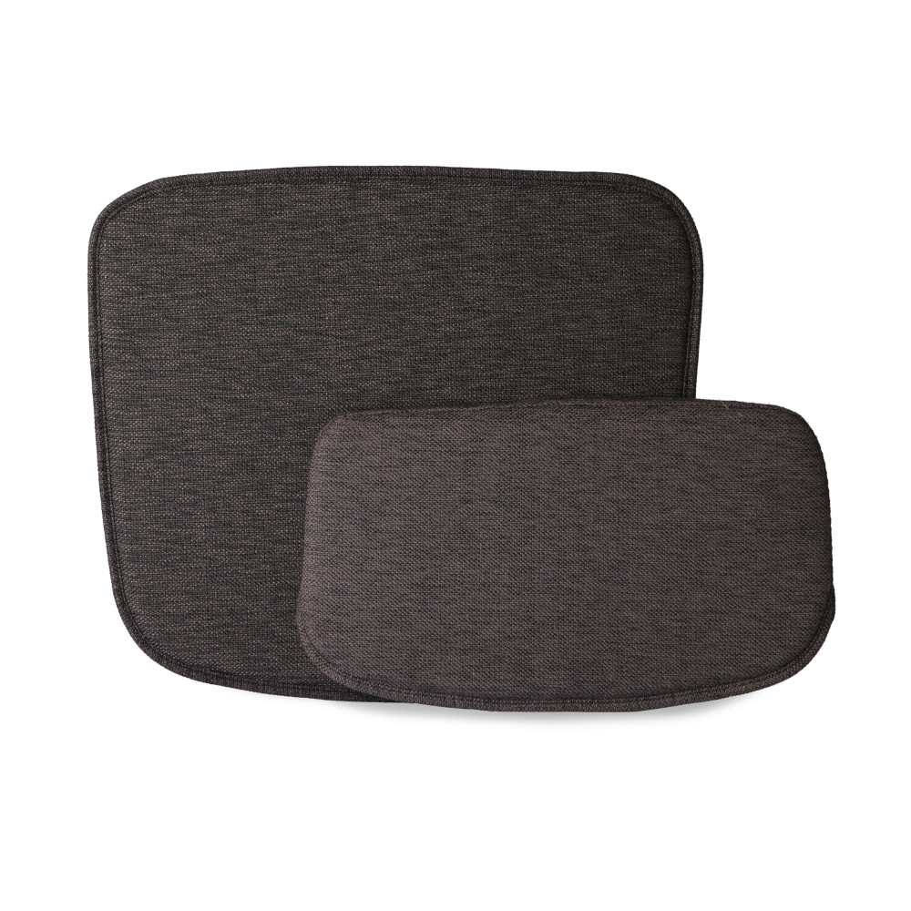 Aslaug - Kit confort en tissu pour chaises en métal quadrillé - Couleur - Noir