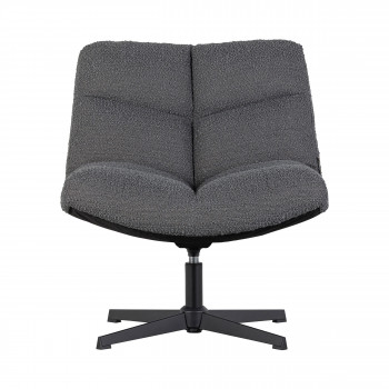 Vinny - Fauteuil pivotant en tissu bouclette