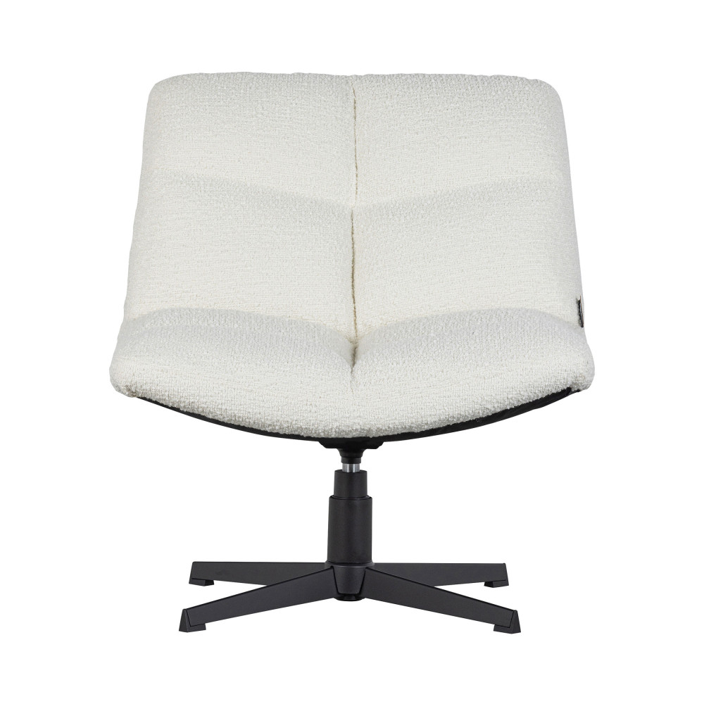 Vinny - Fauteuil pivotant en tissu bouclette - Couleur - Blanc