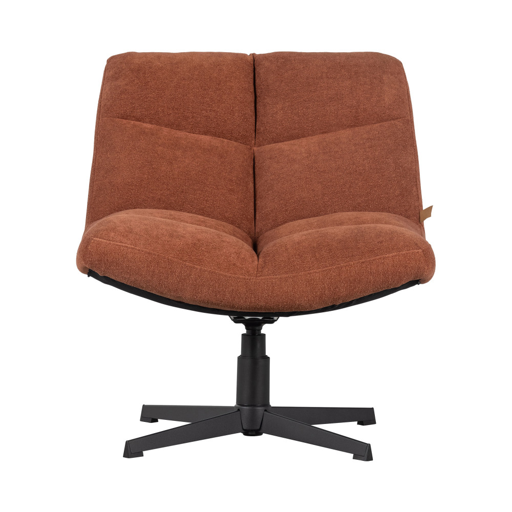 Vinny - Fauteuil pivotant en tissu bouclette - Couleur - Rouille