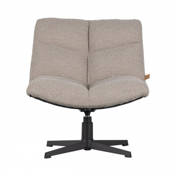 Vinny - Fauteuil pivotant en tissu bouclette