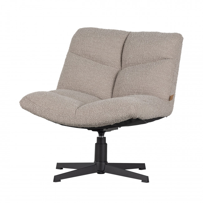 Vinny - Fauteuil pivotant en tissu bouclette