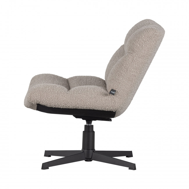 Vinny - Fauteuil pivotant en tissu bouclette