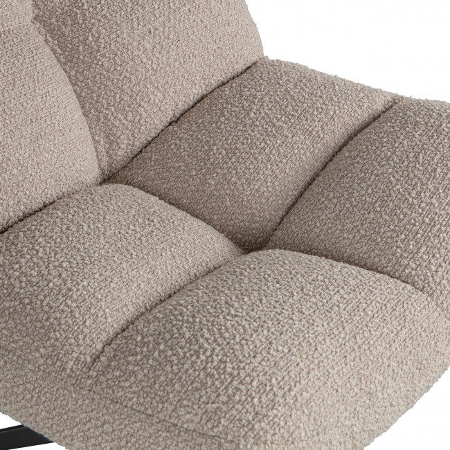 Vinny - Fauteuil pivotant en tissu bouclette