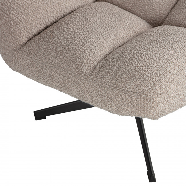 Vinny - Fauteuil pivotant en tissu bouclette