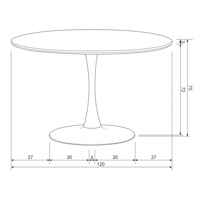 Sammy - Table à manger ronde en bois ø120cm