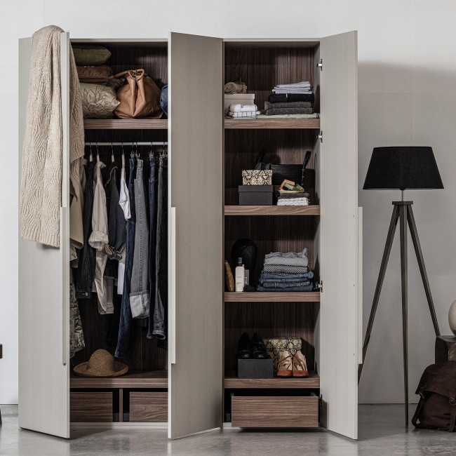 Rens - Armoire 3 portes en bois H210cm