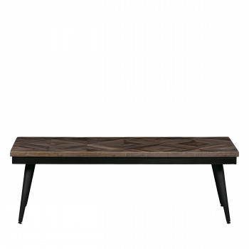 Rhombic - Table basse en bois et métal 120x40cm