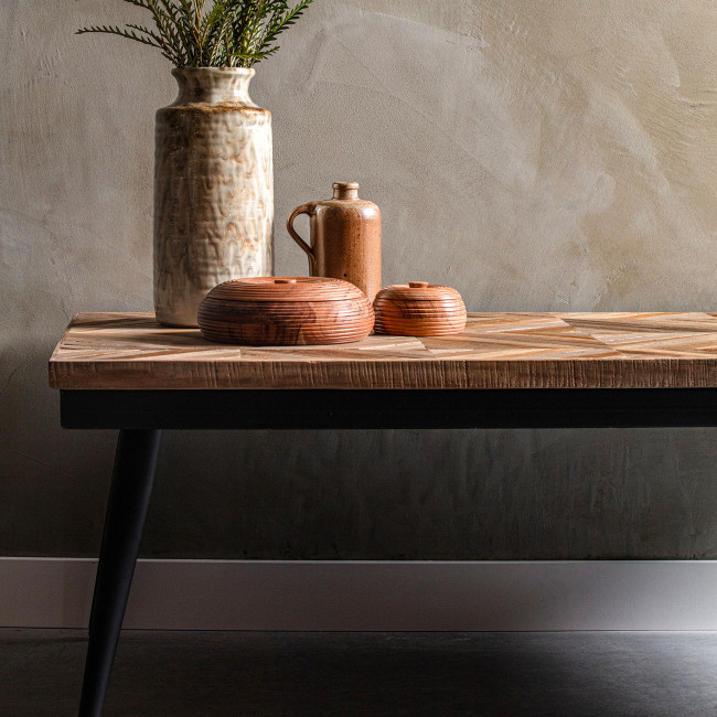 Rhombic - Table basse en bois et métal 120x40cm