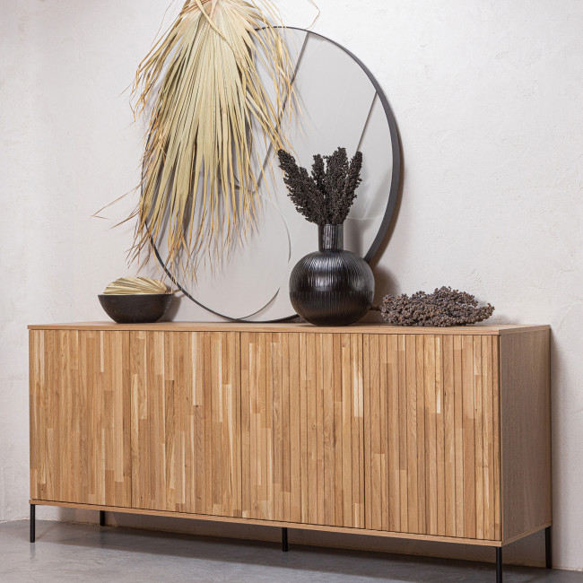 Fiona - Tableau rond contemporain gris