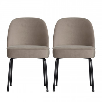 Lot de 2 chaises design en velours Vogue